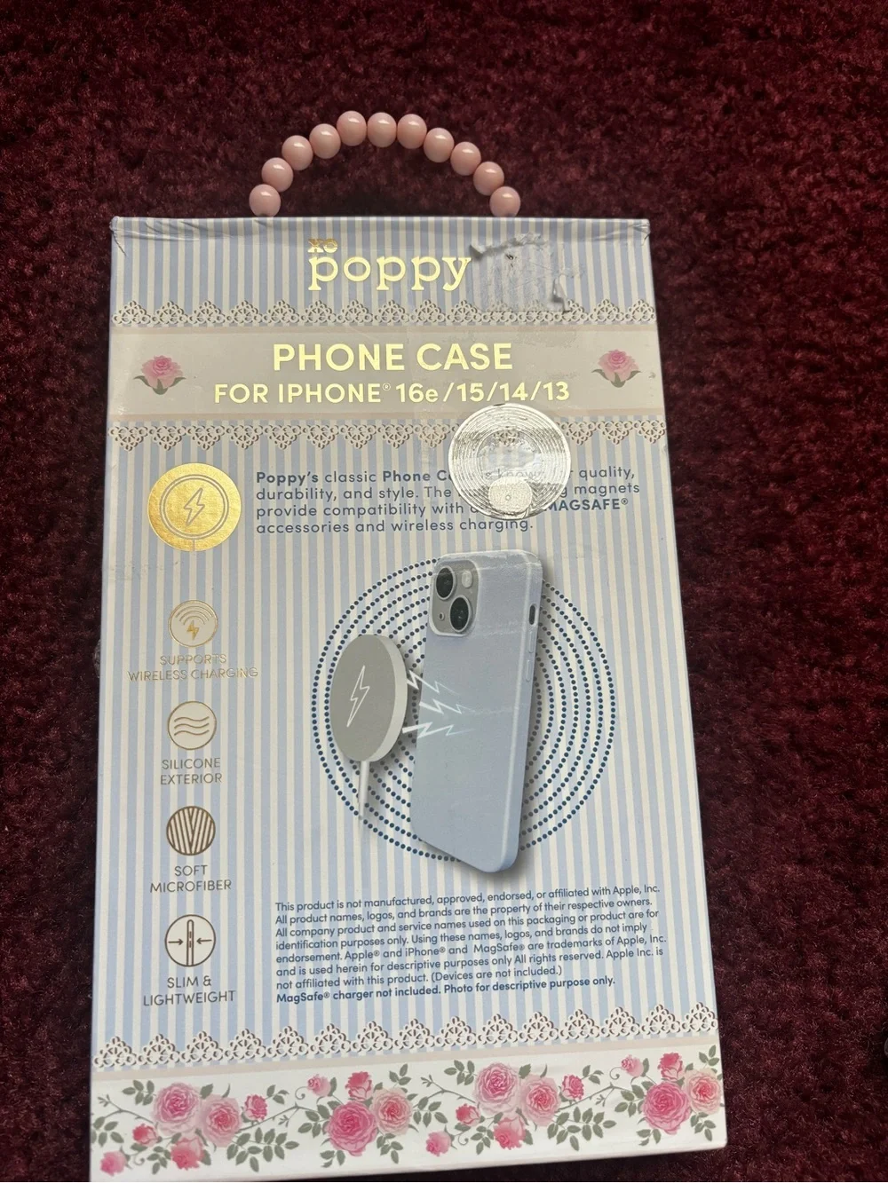 Black Decorative Phone Case for iPhone 16e/15/14/13